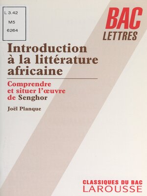cover image of Introduction à la littérature africaine